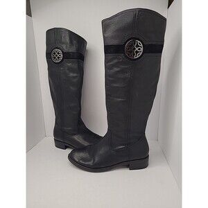 No Parking Leather Boots Womens Size 8 Black Knee High Riding Winter Fall